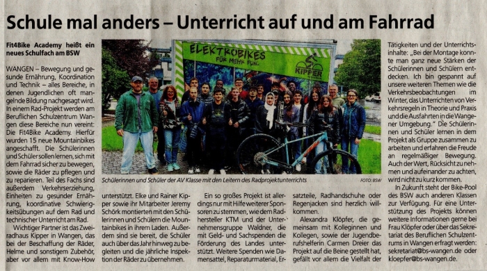 Zeitungsartikel Bikepool
